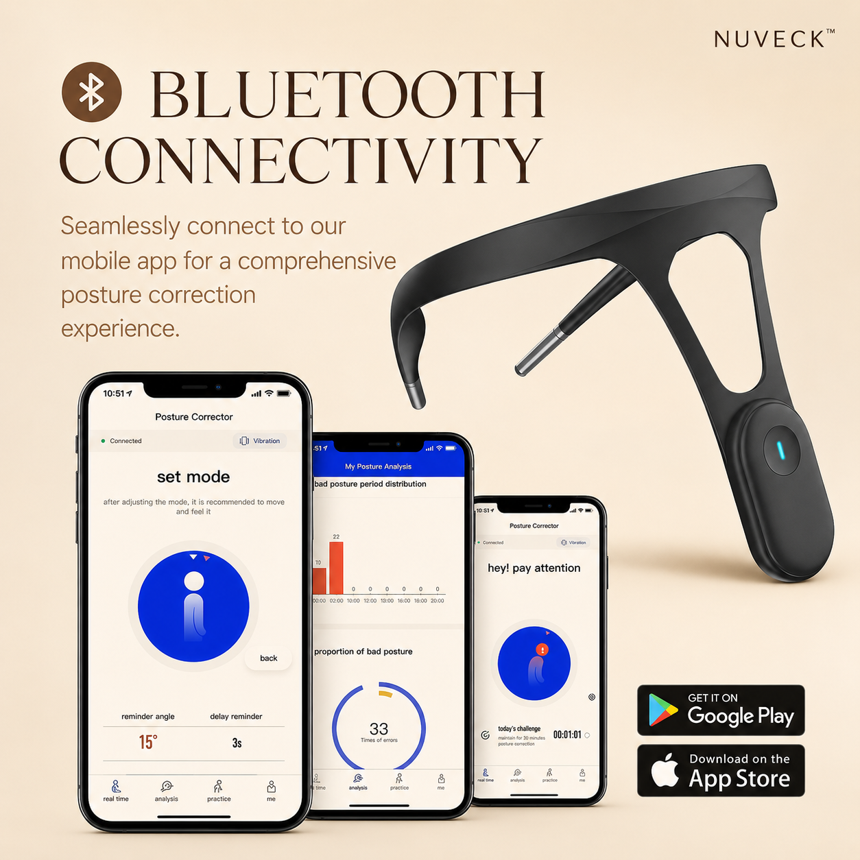 Nuveck SmartPosture™ — Intelligent Posture Correction Trainer